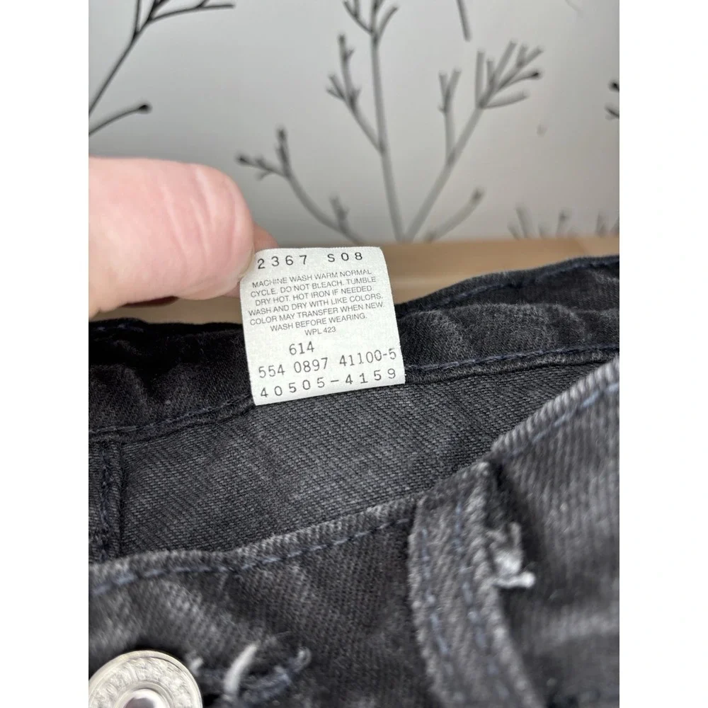 VTG Levi's 505 Men's 38x32 Black Denim Jeans Orange Tag Reg. Straight *SeeDesc*